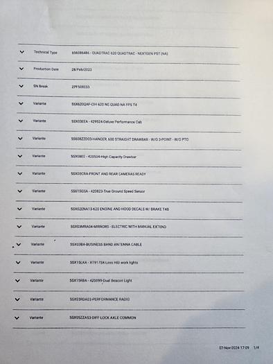 Used ** Going to Auction ** 2023 Case 620 AFS QuadTrac Tractor w/ 1200 hrs