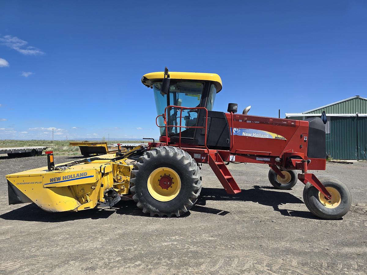 Used ** Going to Auction ** 2014 New Holland H8080 Rotary Windrower w/ Newer Header