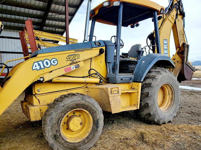 Used 2004 John Deere 410G Backhoe w/ Bale Fork + Bucket