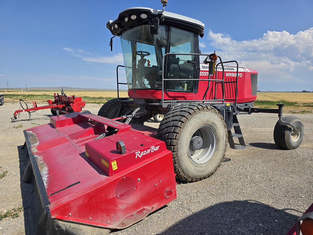 Used 2015 Massey Ferguson WR9870 Rotary Windrower w/ 1600 hrs
