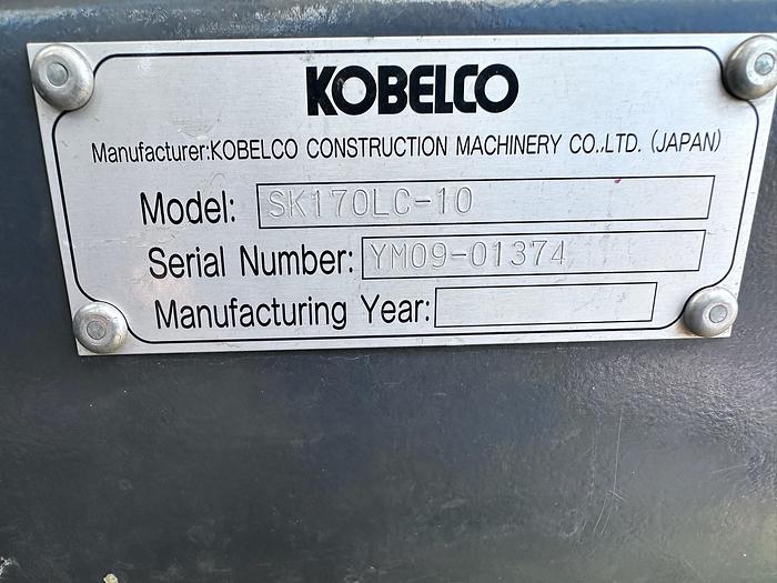 Used 2018 Kobelco SK170LC-10 Excavator w/ 3900 hrs