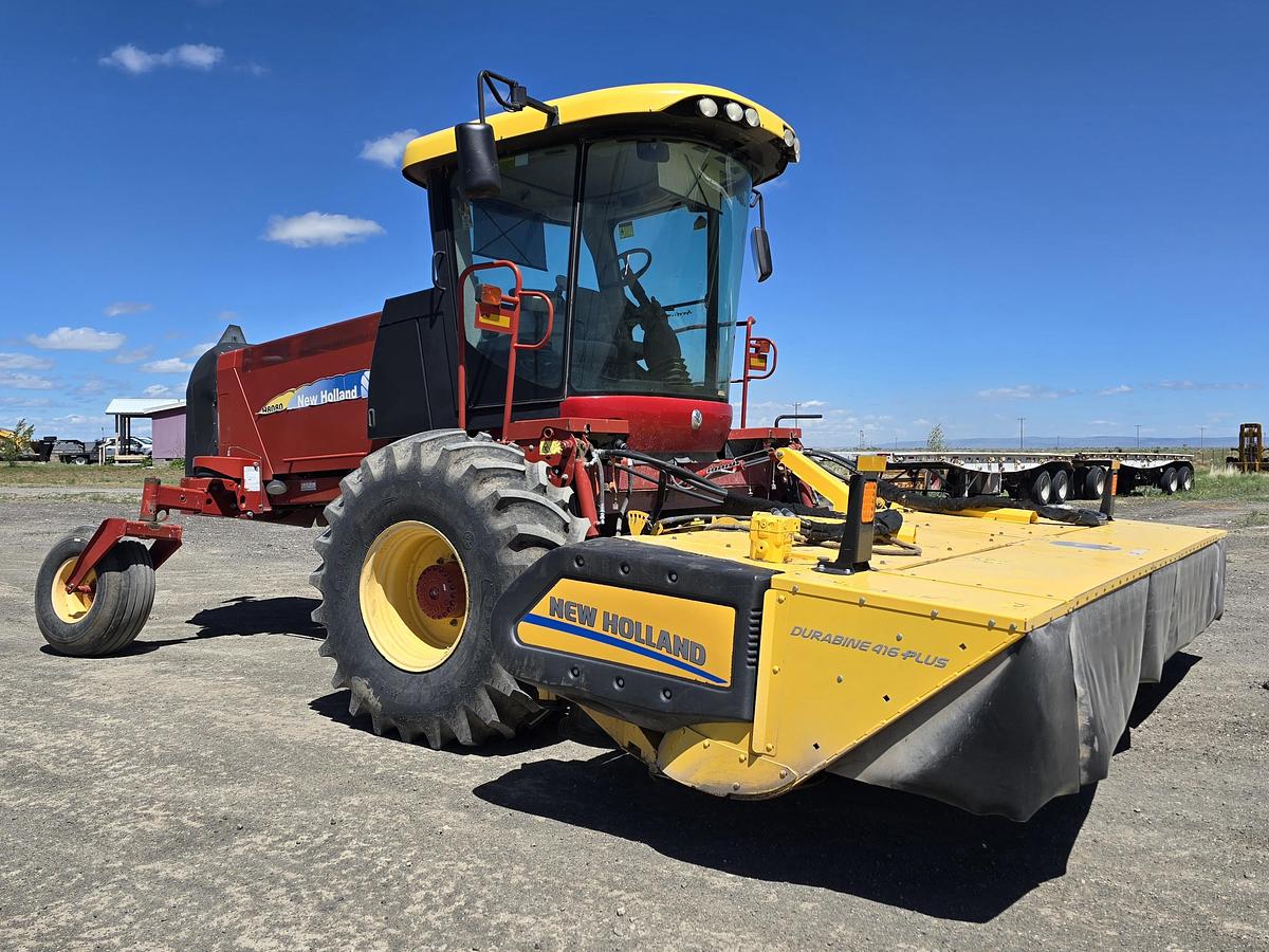 Used ** Going to Auction ** 2014 New Holland H8080 Rotary Windrower w/ Newer Header