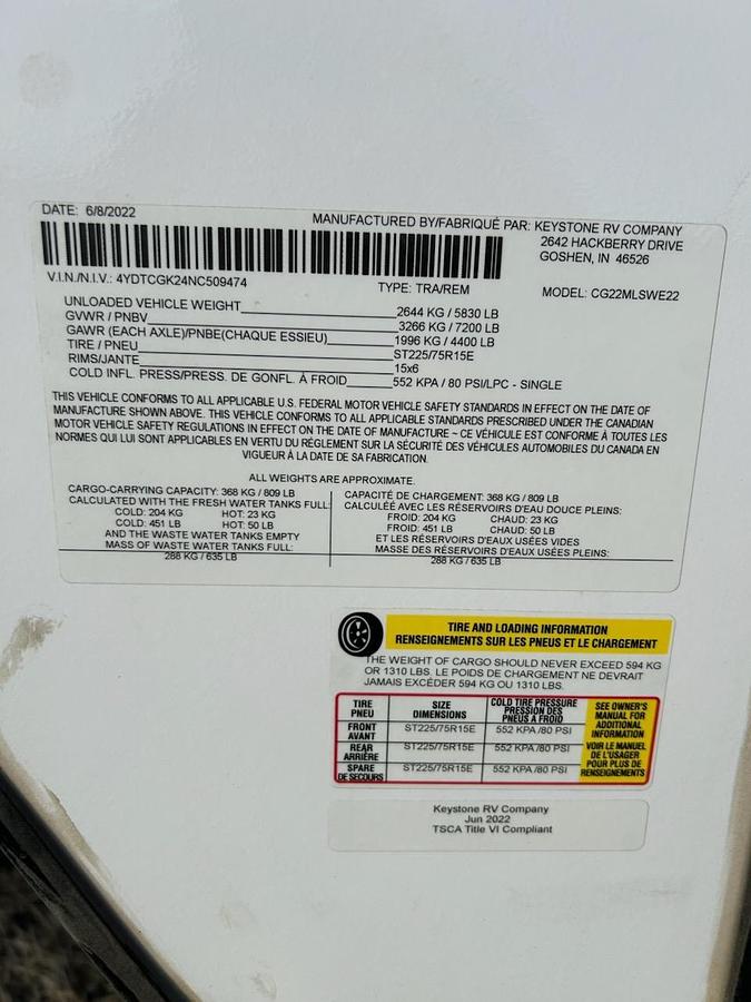 Used 2023 26' Keystone Cougar Travel Trailer