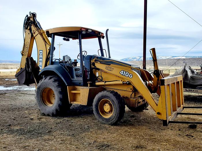 Used 2004 John Deere 410G Backhoe w/ Bale Fork + Bucket