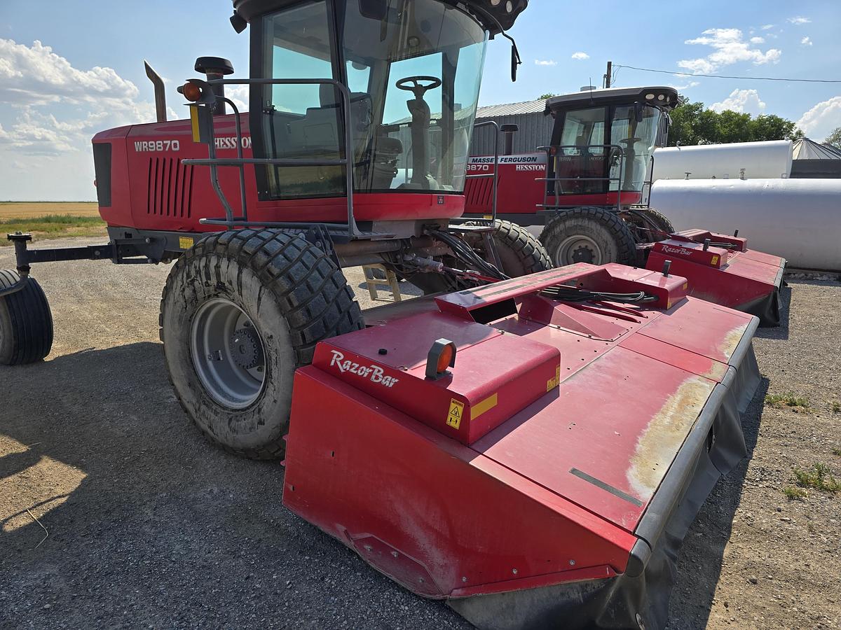 Used 2015 Massey Ferguson WR9870 Rotary Windrower w/ 1600 hrs