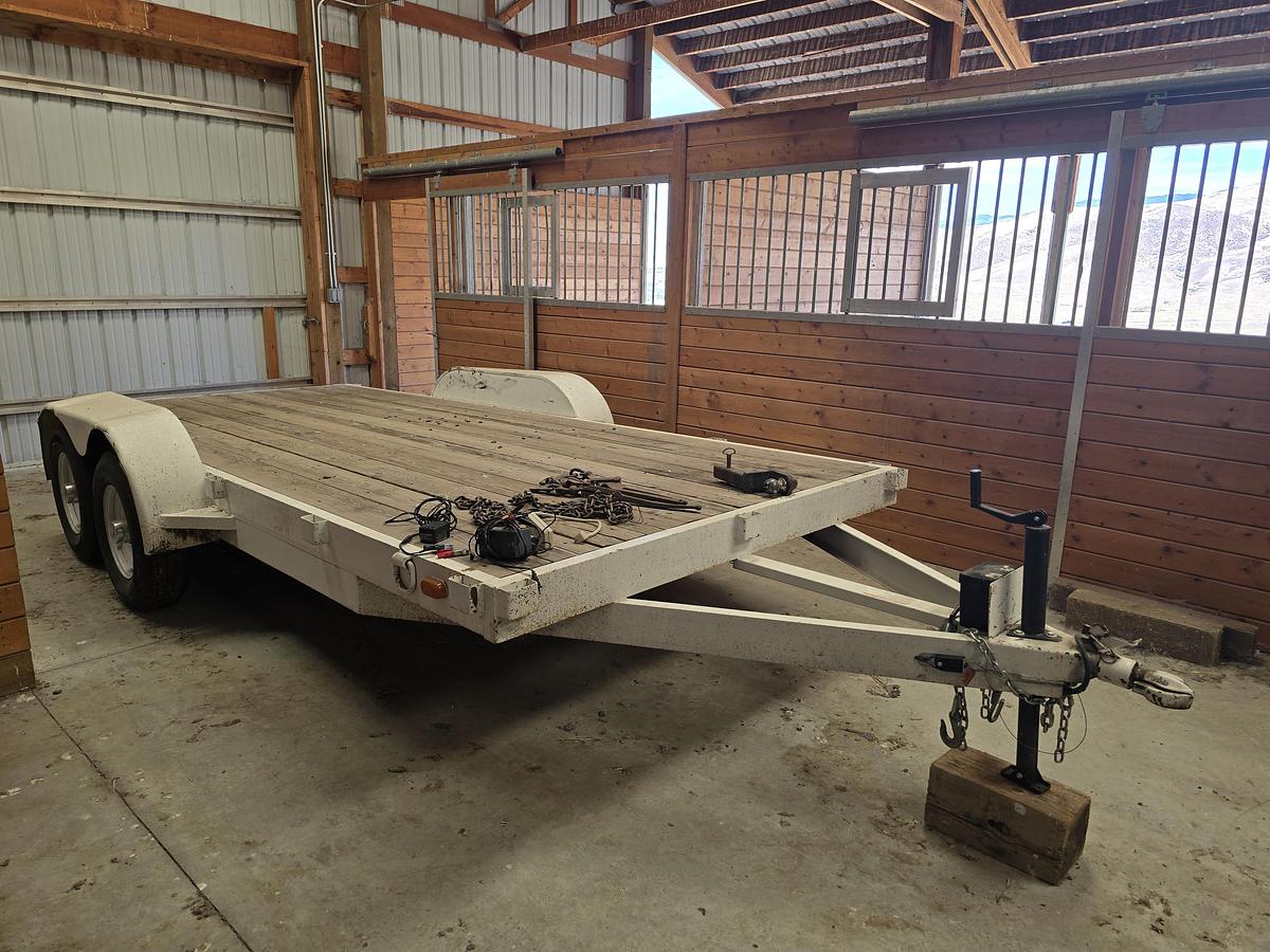Used 2001 C&B 16' Flatbed Equipment Trailer