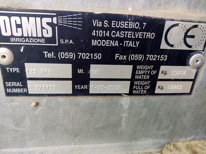 Used 2008 OCMIS 125 VIR6 Hose Reel