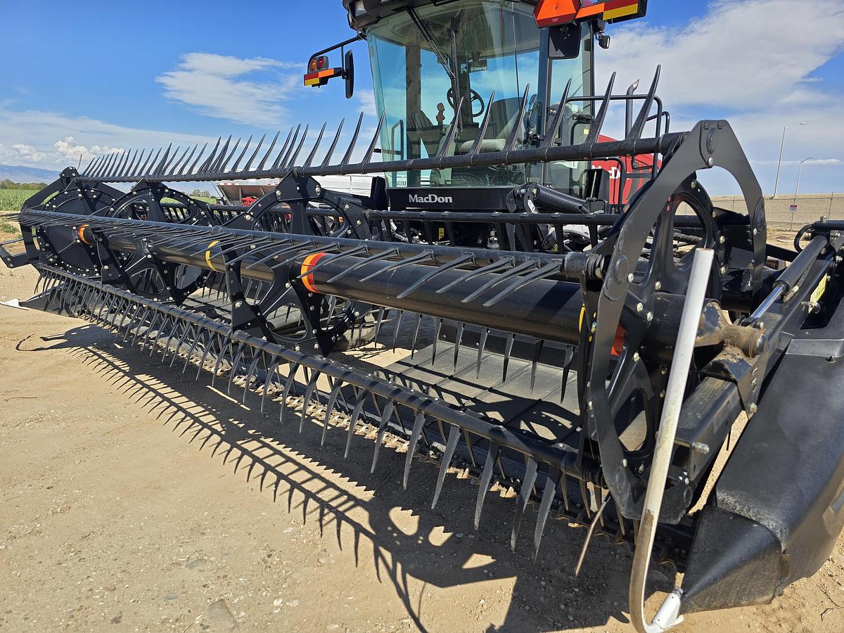 Used 20' MacDon M155 Windrower w/ Draper Head for Grass / Mint