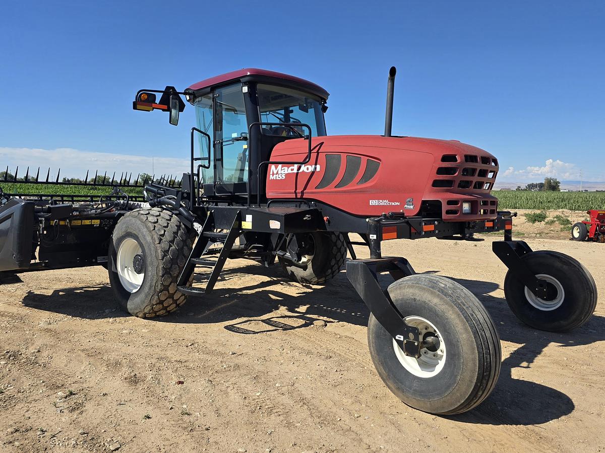 Used 20' MacDon M155 Windrower w/ Draper Head for Grass / Mint
