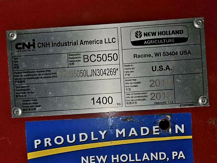 Used 2018 New Holland BC5050 Baler - 2 String