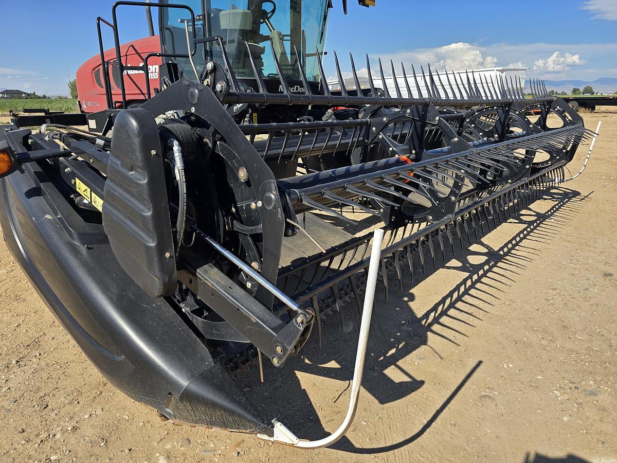 Used 20' MacDon M155 Windrower w/ Draper Head for Grass / Mint