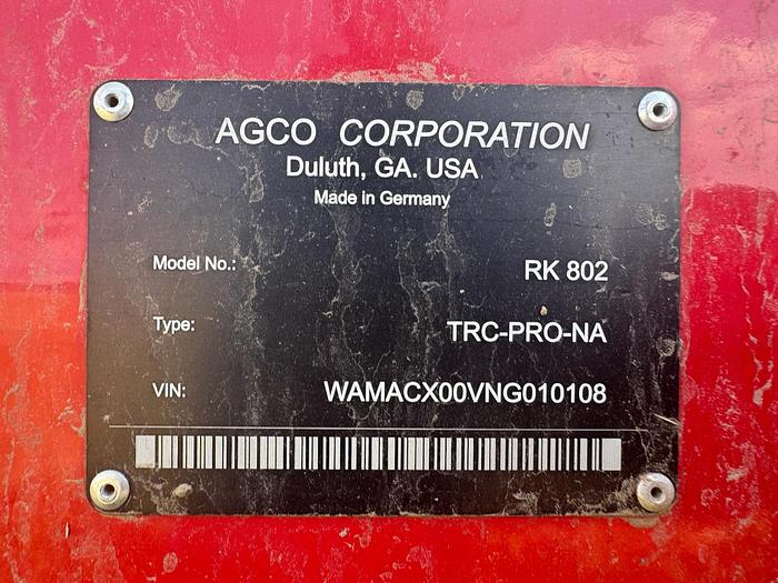 Used 2022 Massey Ferguson RK802 TRC-PRO Rotary Rake ** Like New **