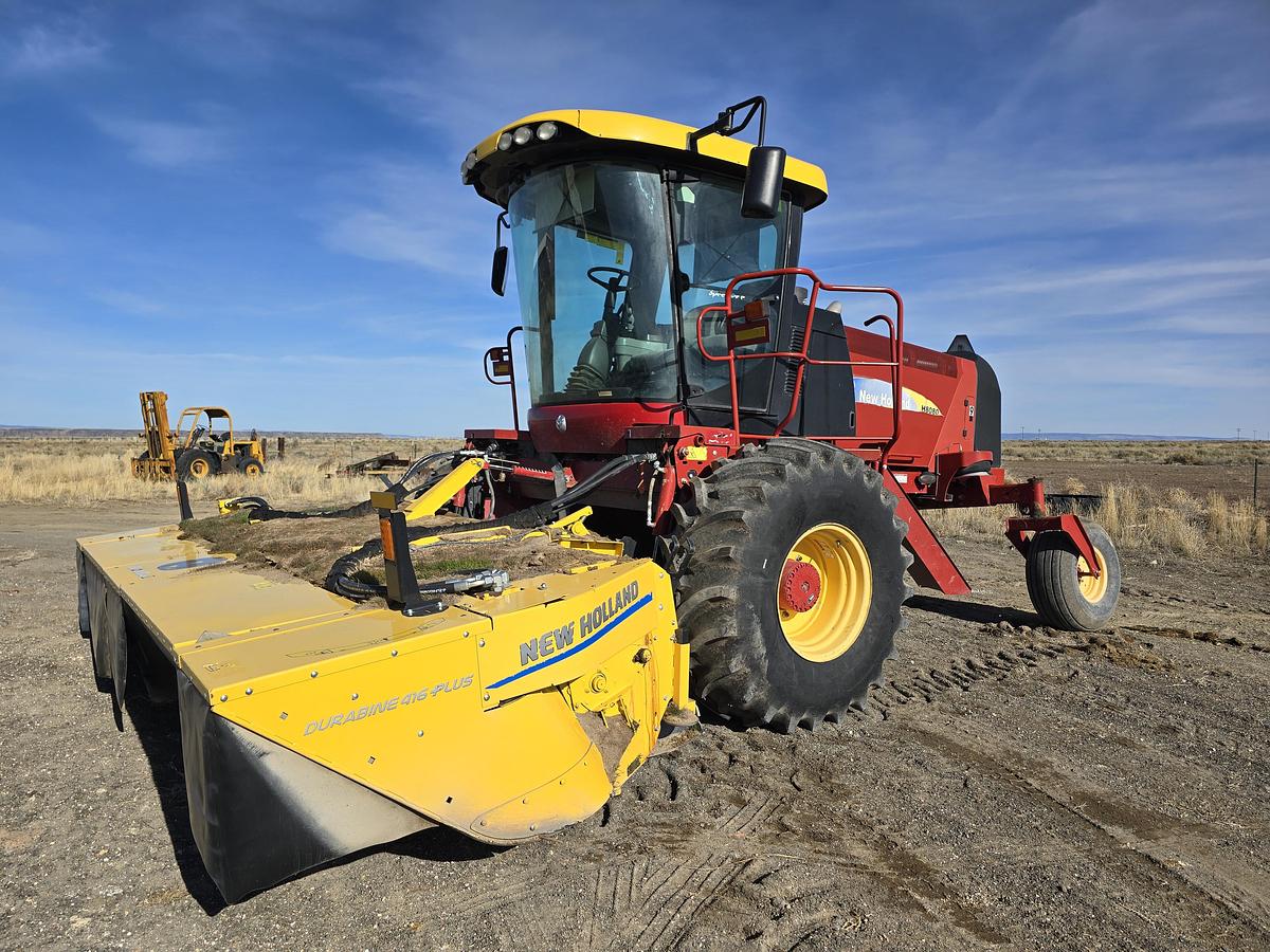 Used 2014 New Holland H8080 Rotary Windrower w/ Newer Header