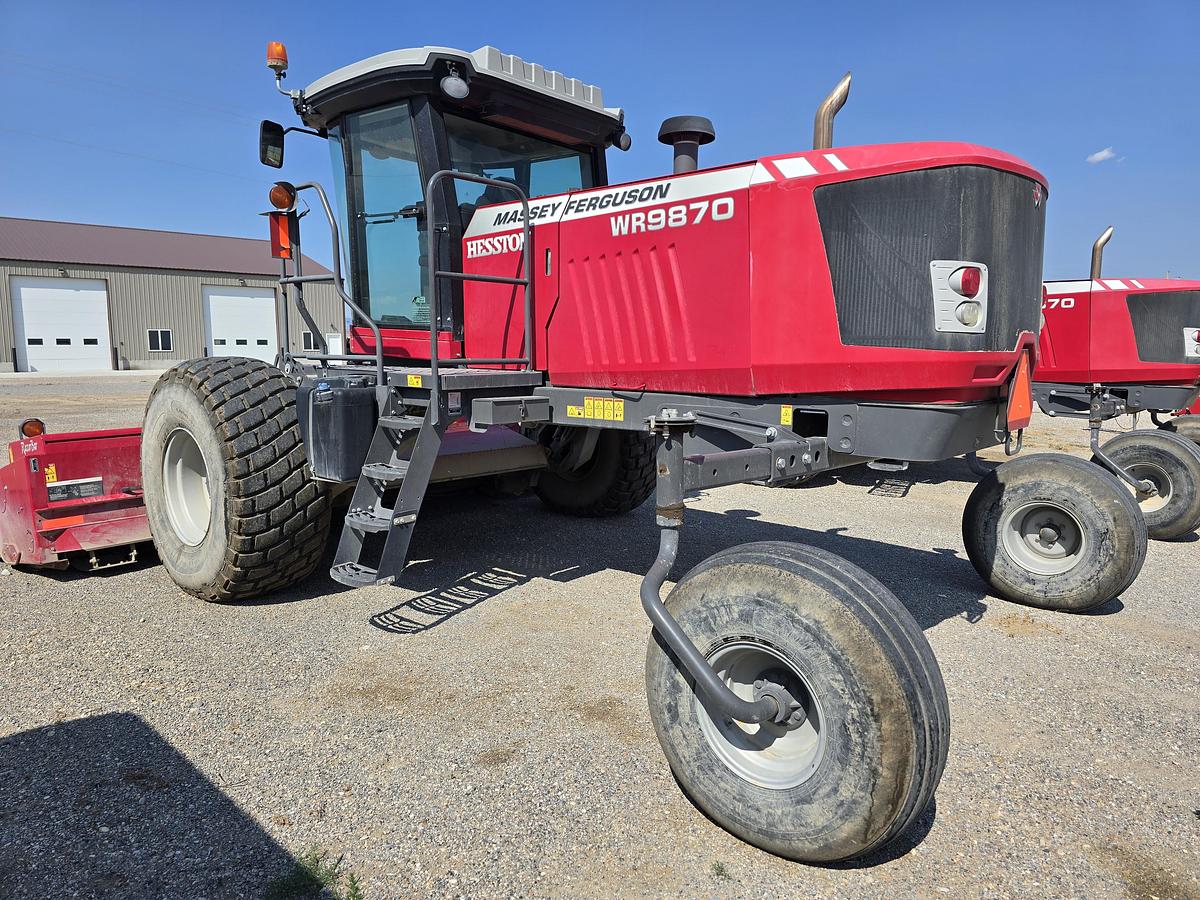 Used 2015 Massey Ferguson WR9870 Rotary Windrower w/ 1600 hrs