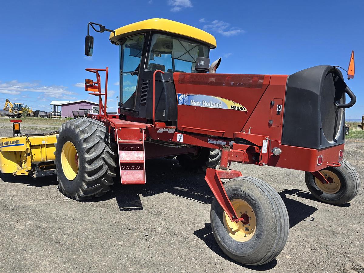 Used ** Going to Auction ** 2014 New Holland H8080 Rotary Windrower w/ Newer Header