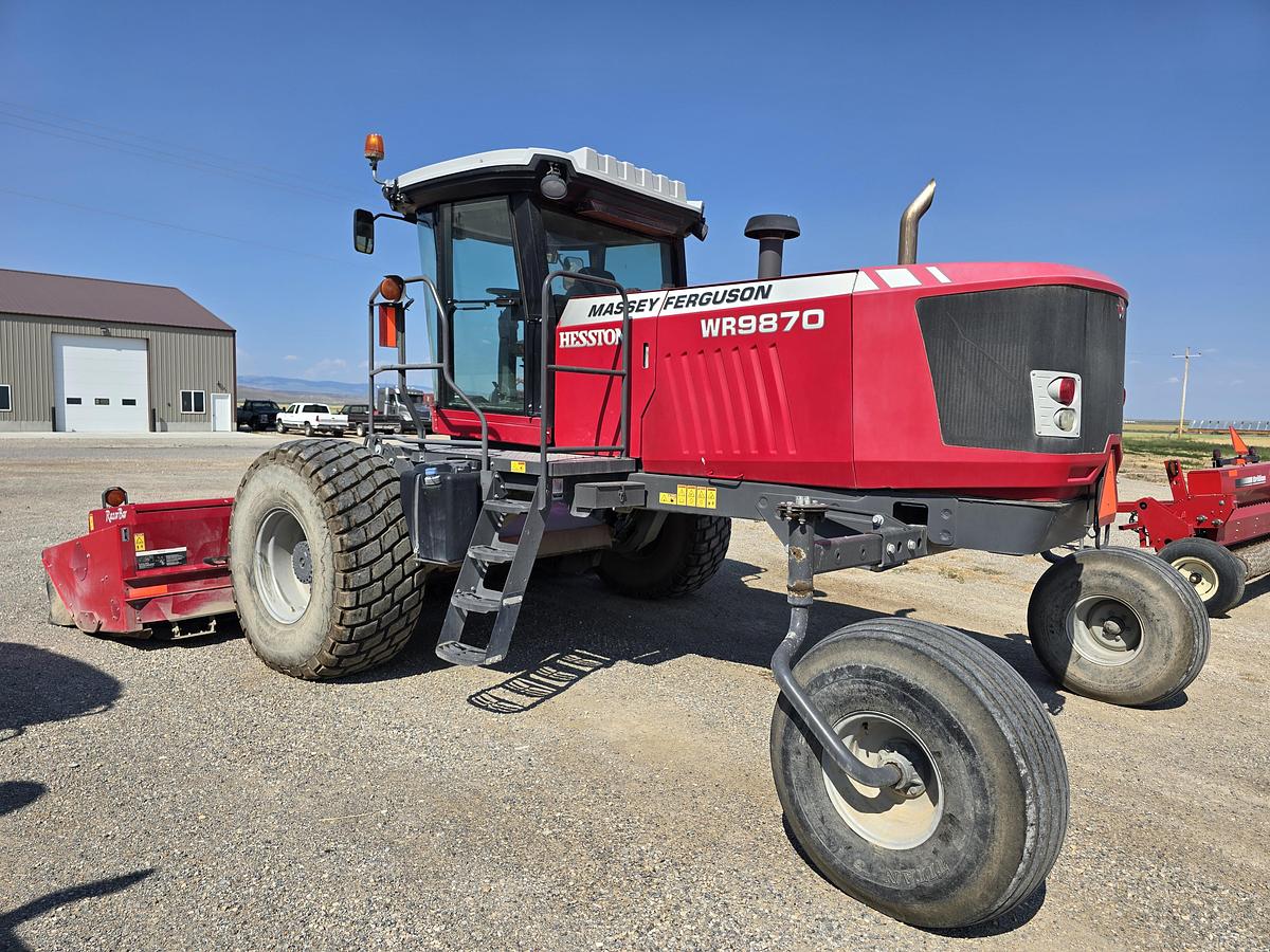 Used 2015 Massey Ferguson WR9870 Rotary Windrower w/ 1600 hrs