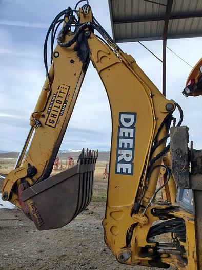 Used 2004 John Deere 410G Backhoe w/ Bale Fork + Bucket