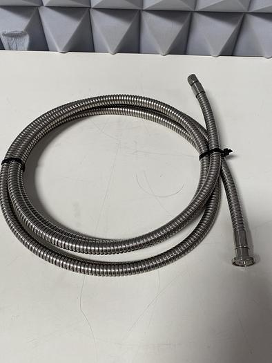 Used Stainless Steel 108" Flexible Braided Hose w/ 1/2" Sanitary Fittings & 1/4" NPT