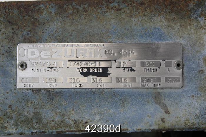 Used Dezurik 12" Hand Operated V-Port Valve #42390