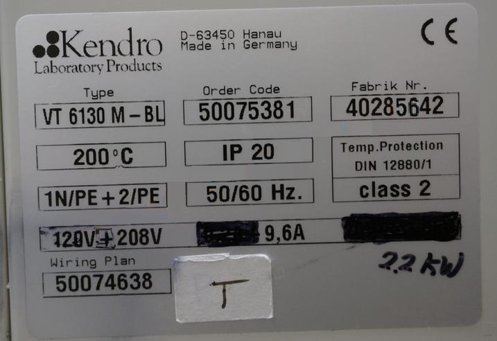 Used Heraeus  VT6130M