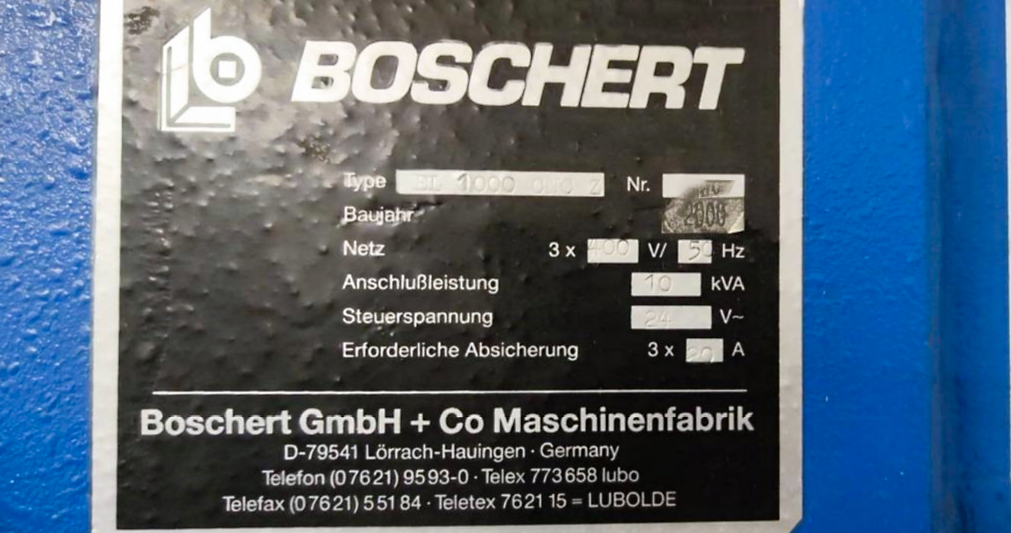 Used Boschert EL 1000 CNC - Punching Machine - 2000