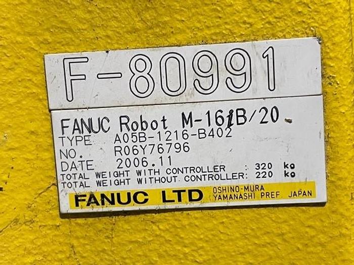 Used FANUC M-16iB/20, WITH R-J3iC CONTROL, CABLES & TEACH PENDANT.