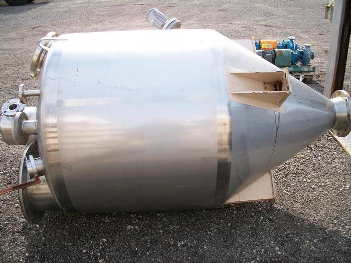 Used Used approximately 54 cu.ft. 304 stainless steel cone bottom tank/hopper