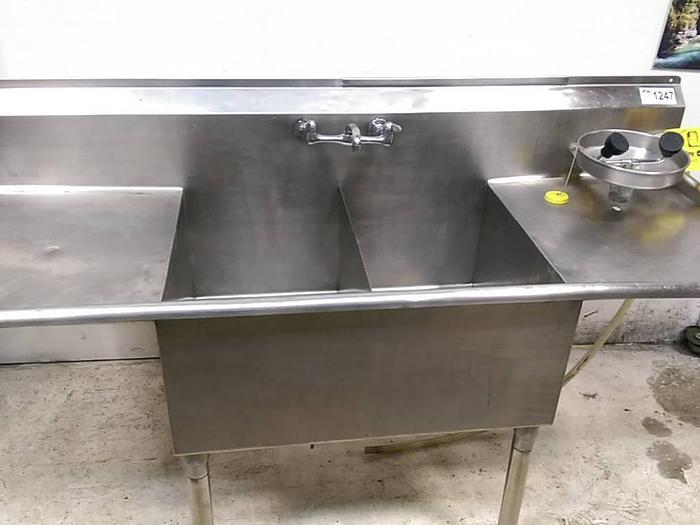 Used 76″ x 28″ 2-Compartment S/S Wash Sink