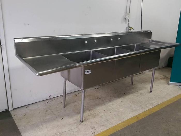Used Stainless Steel 3-Compartment Sink