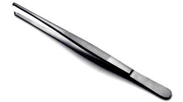 Used Forceps Tissue Dissecting Standard Point 1 in 2 Teeth 250mm (10in)