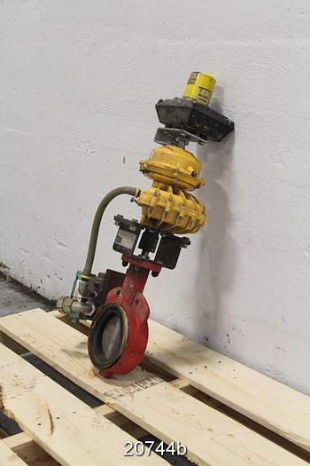 Used Kinetrol Air Operated Butterfly Valve, 4", Electro-Pneumatic Positioner #20744