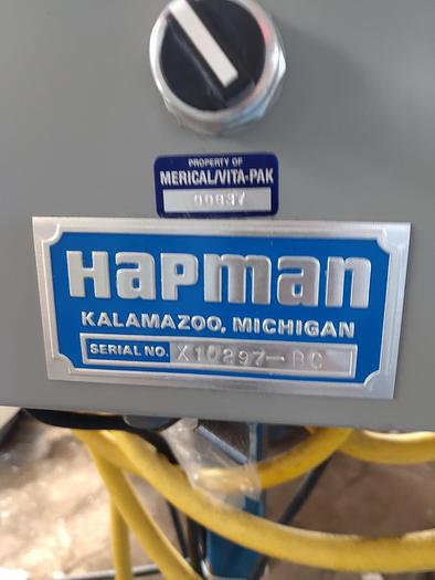 Used 3" Hapman flexible feeder on stainless mobile cart   110" discharge