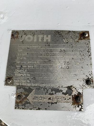 Used VOITH VERTICAL PRESSURE SCREEN S/S 125 HP