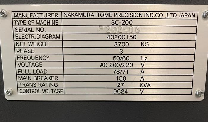 Used 2007 Nakamura Tome SC 200