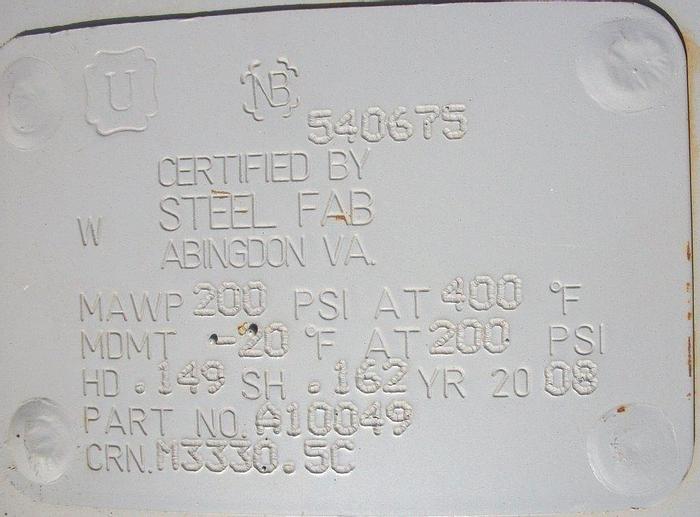 Used Tank, 120 Gallon, C/St, Air, Vertical, 200 PSI #S741495