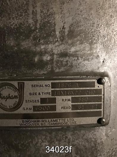 Used Bingham CHO 14x16x22 Pump Casing #34023