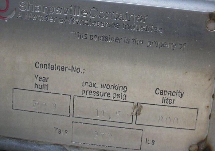 Used Tank, 211 Gallon, 304 S/st, 15 PSI, 39" x 36" #S741262