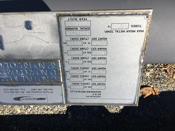 Used Unused AT&F Advanced Metals LLC. approximately 139 square foot Shell and Tube Heat Exchanger