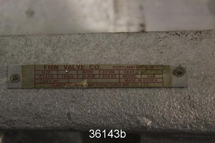 Used FNW 6" Hand Operated Knife Gate Valve, Model 66B #36143