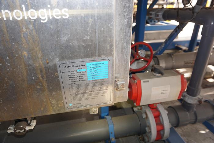 Used OSMONICS MODEL RO.100-FRP.PRR.MOD WATER PURIFICATION SYSTEM