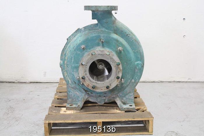 Used Goulds 3175 Pump, 4X6X18, 2/4 Vane Impeller, 15 3/4" Impeller Diameter, Stainless Steel Casing, Stainless Steel Suction Side Plate, Stainless Steel Stuffing Box, Stainless Steel Impeller, Packing #19513