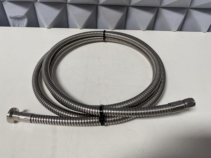 Used Stainless Steel 108" Flexible Braided Hose w/ 1/2" Sanitary Fittings & 1/4" NPT