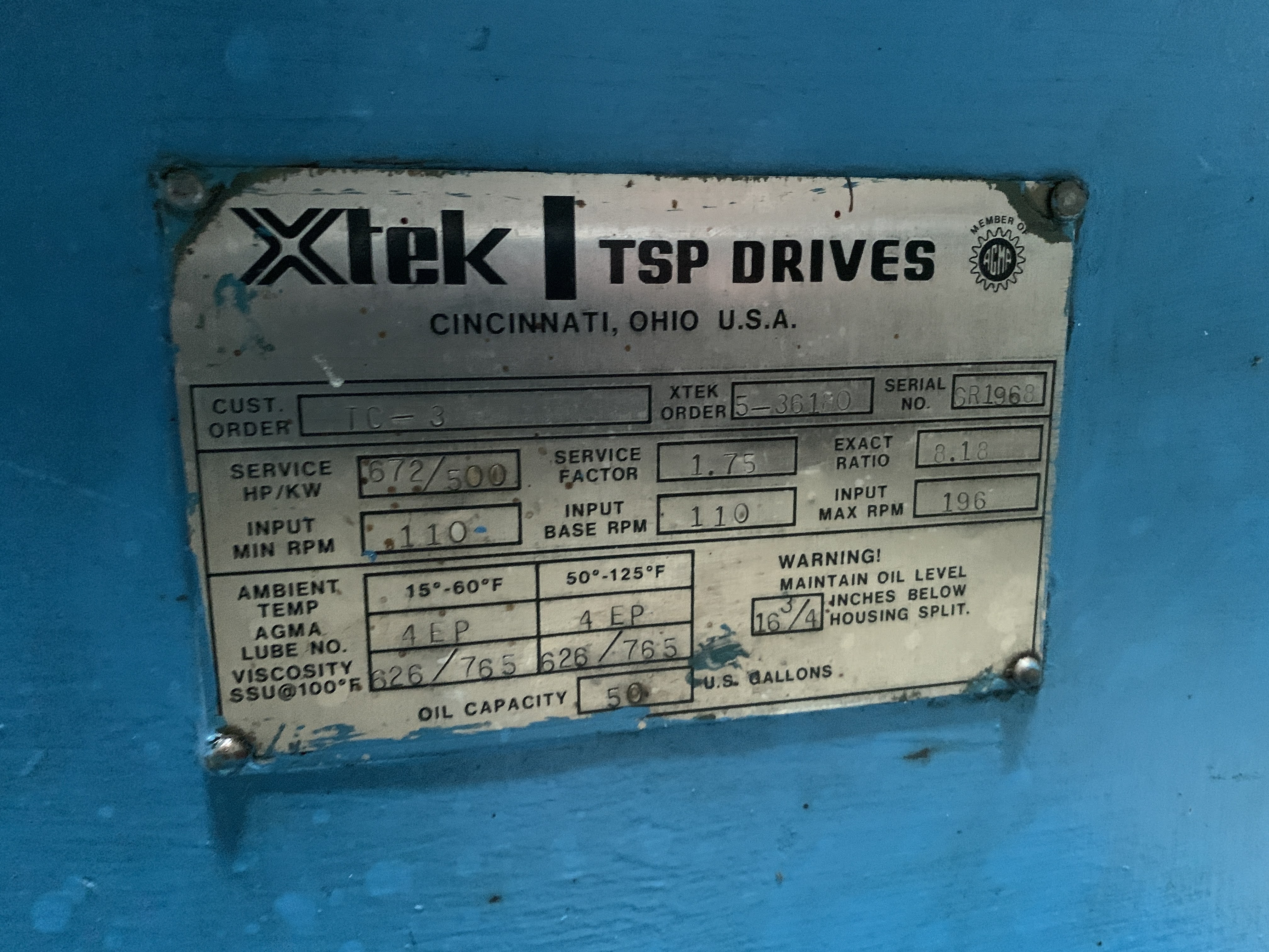 Used 1,000 kW Hydro-Electric Generating System; MFG 1985 by Teledyne / Louis-Allis