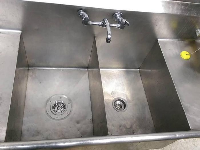 Used 76″ x 28″ 2-Compartment S/S Wash Sink