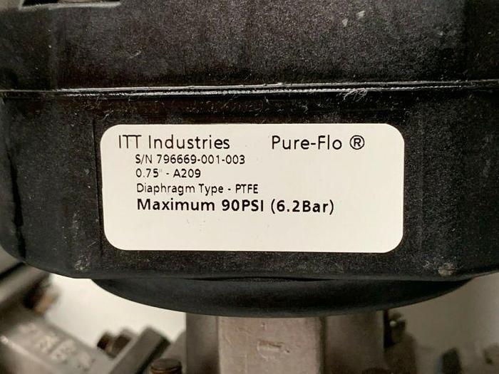 Used 3 ITT Pure-Flo Sherotec Stainless Steel Valves w/ Position Monitor 3/4" Sanitary
