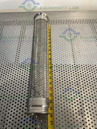 Used 20" Stainless Steel Braided Hose w/ 3" Sanitary Fitting