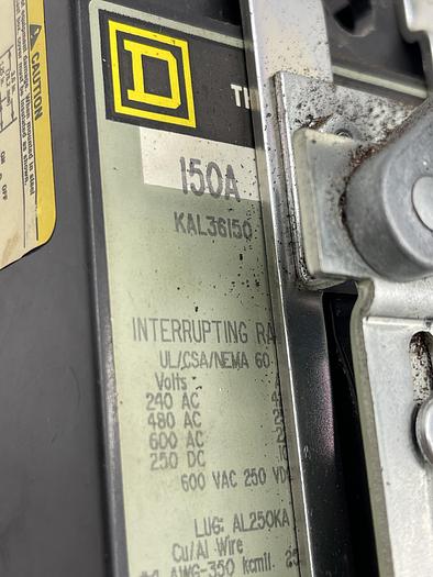 Used Square D KAL36150, 9421LP1 Ser B
