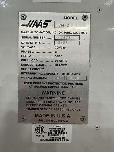Used 2006 Haas VM-2