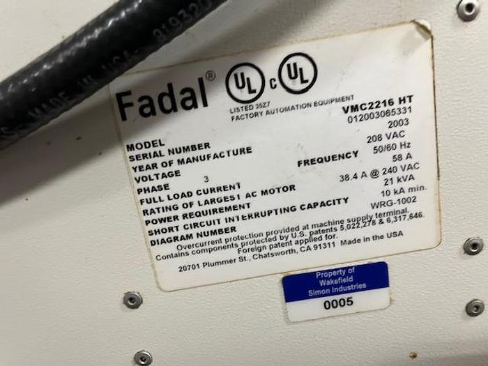 Used 2003 Fadal VMC-2216HT