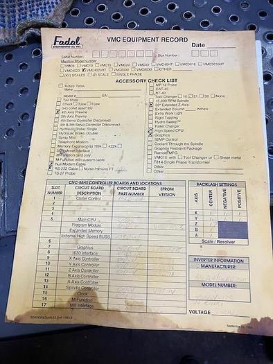 Used 1994 Fadal VMC-4020HT